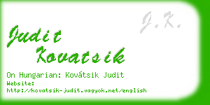 judit kovatsik business card